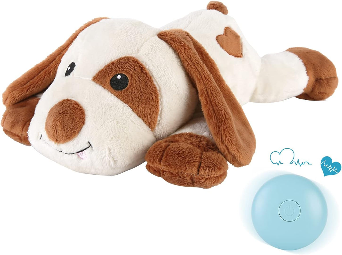 WEOK Heartbeat Puppy Toy, Comfort Cuddler Pillow, Dog Anxiety Relief Calming Aid,Heartbeat Stuffed Toy for Dogs,Puppy Heartbeat Toy Sleep Aid,Dog Heartbeat Toy for Pet