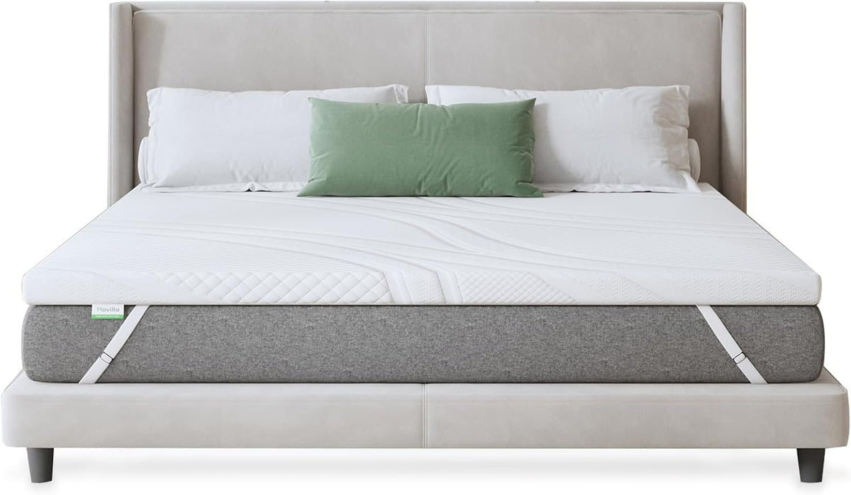 Novilla Twin Memory Foam Mattress Topper 3 Inch, Cooling Gel Infused, Ventilated Pressure Relief Pad, Medium Comfort for Sofa, RV, Camper, Dorm Room