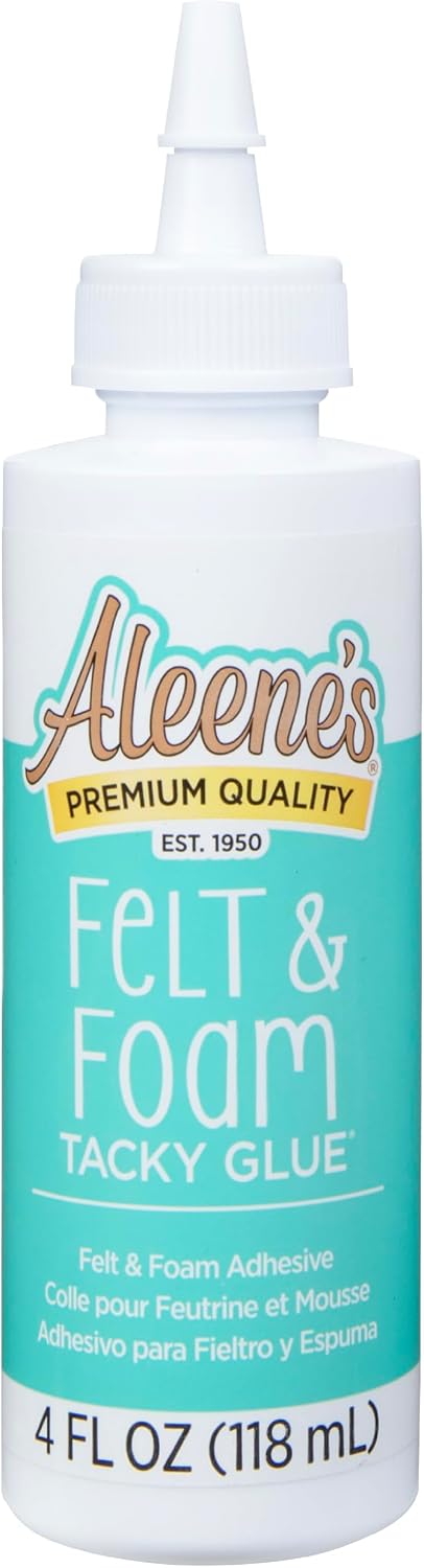 Aleene's Felt & Foam Tacky Glue, Fast-Grab Craft Glue for Felt, Foam, Pom-Poms, Feathers & DIY Crafts, Clear-Drying, 4 fl. oz.