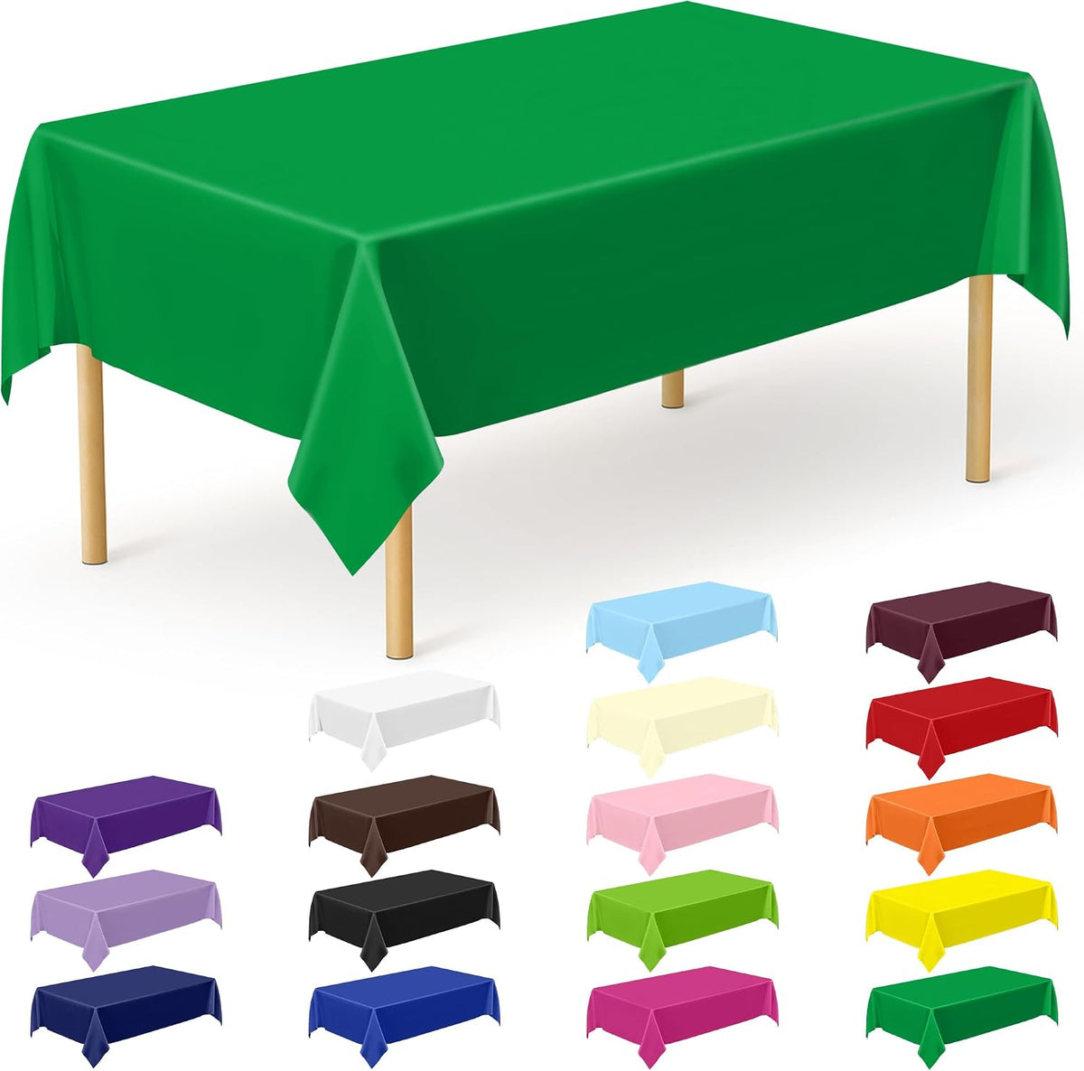 4Pack Black and Gold Tablecloths for Events, 54" x 108" Plastic Table Cloth Disposable for Rectangle Tables, Waterproof Table Cloth Cover for New Years Eve Decorations Holiday Birthday Wedding Dining