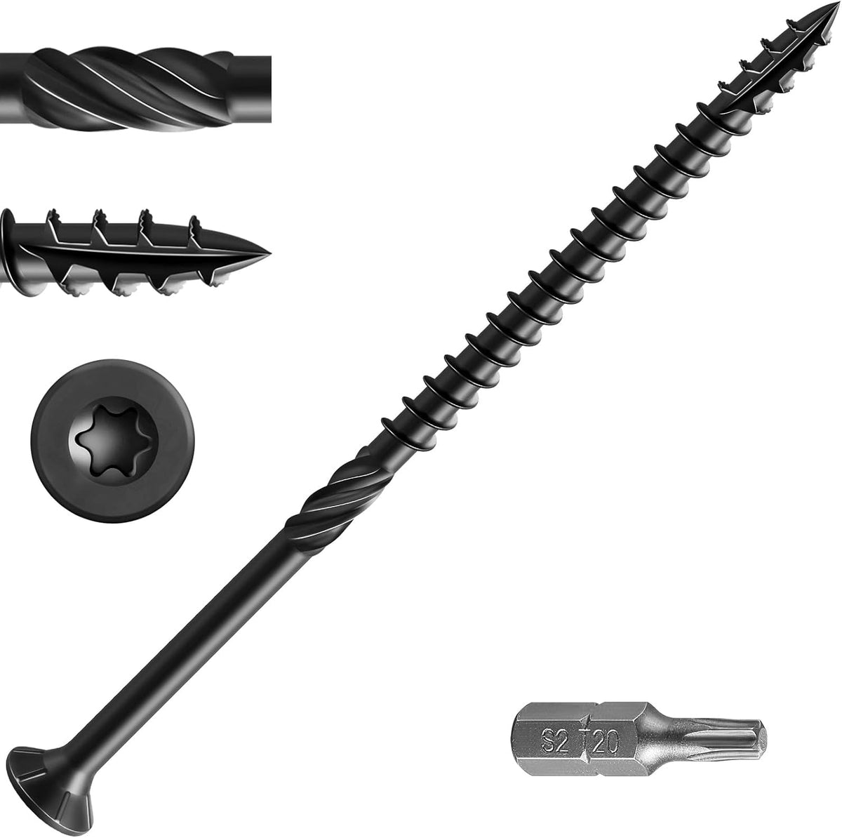 Wensilon #10 * 3" Deck Screws, (137pcs) 2 lbs.Exterior Wood Screws, Rust Resistant epoxy Coated, Bronze, T25 Star Bit