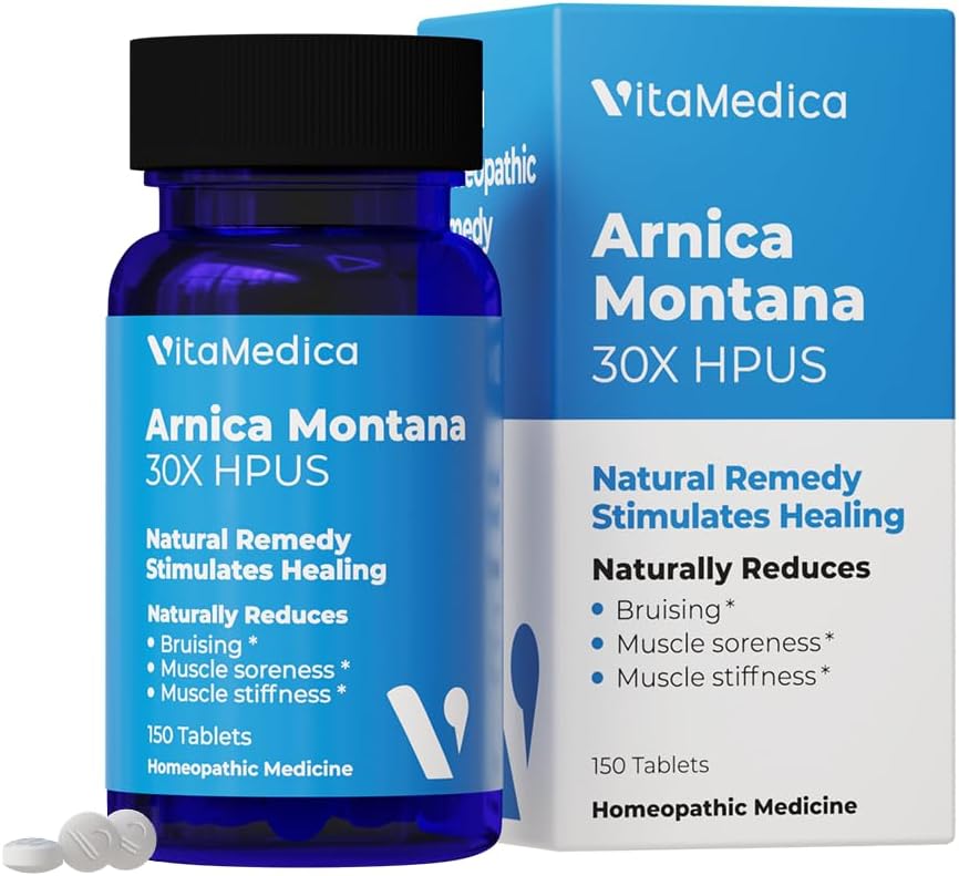 VitaMedica Arnica Montana 30X Rapid Dissolve Arnica Tablets for Natural Pain, Bruising, and Swelling Support - Homeopathic Medicine for Injury and Surgery Recovery - 150 Ct - 50 Servings
