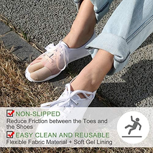 Welnove 10Pack Toe Caps Closed Toe Surface Fabric Sleeve Protectors with Gel Lining, Prevent Pain Relief for Corns, Blisters and Ingrown Toenails (Size Large + Size Medium)