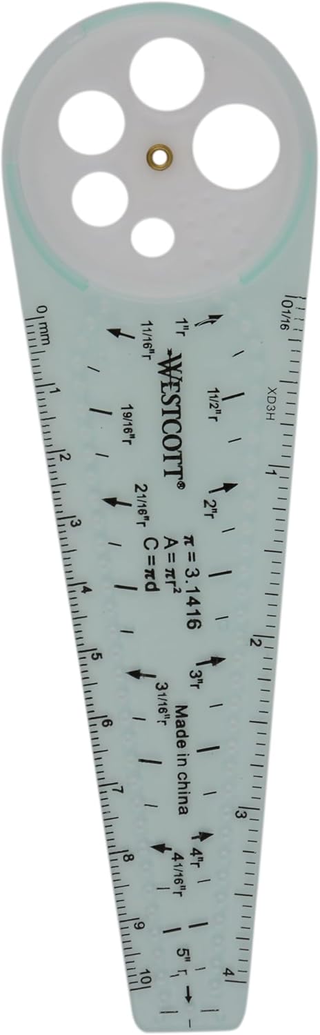 Westcott Nickel-Plated Ball Bearing Compass with Pencil, Professional Style, Back-to-School Supplies, Draws Circles up to 13 Inches in Diameter