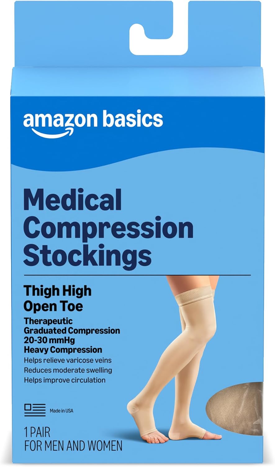 Amazon Basics Medical Compression Stockings, Women & Men