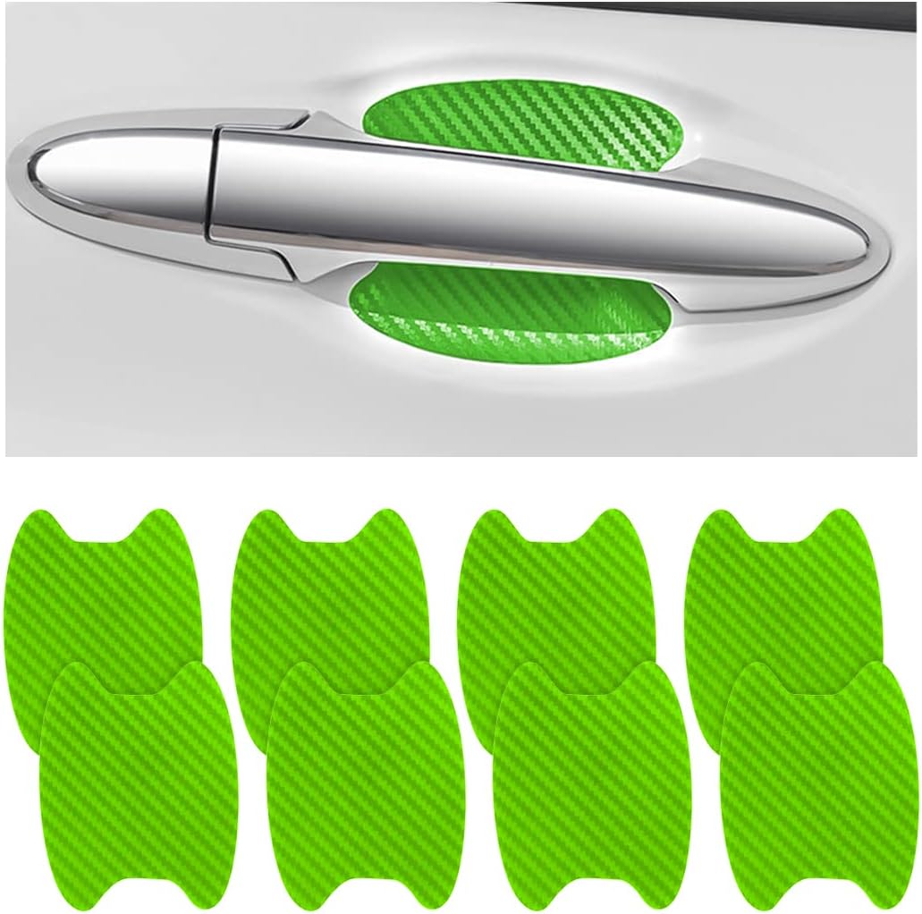 Blilo 4PCS Carbon Fiber Car Door Cup Protector Films, Black