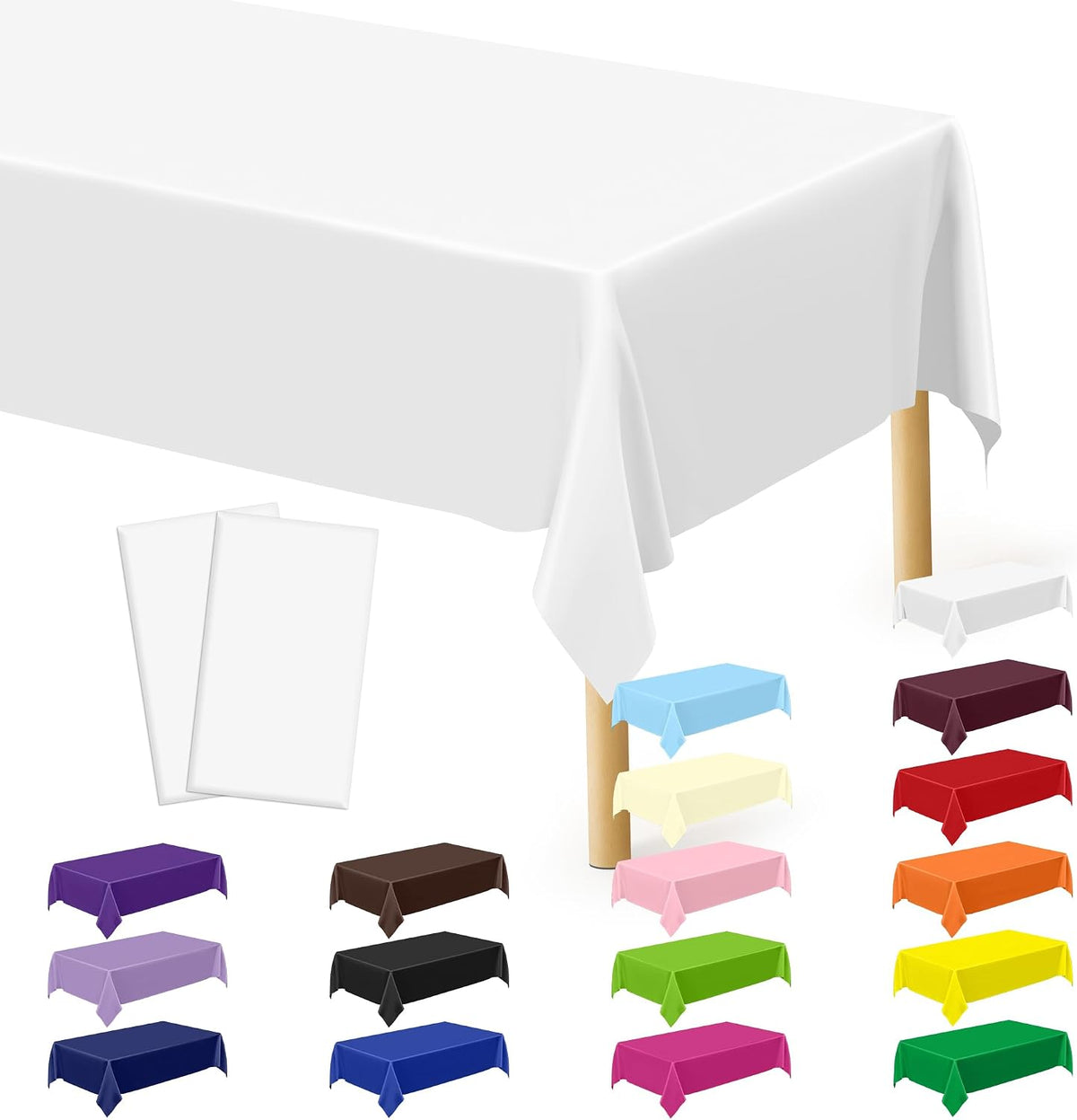 4Pack Black and Gold Tablecloths for Events, 54" x 108" Plastic Table Cloth Disposable for Rectangle Tables, Waterproof Table Cloth Cover for New Years Eve Decorations Holiday Birthday Wedding Dining