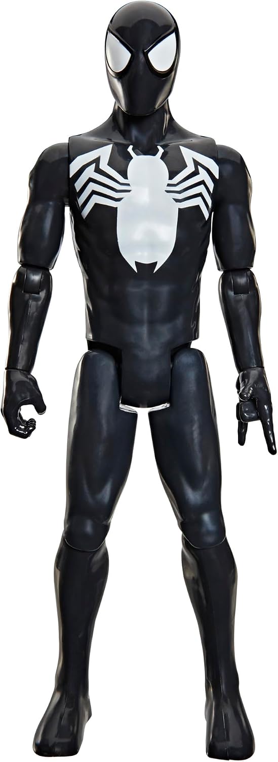 SPIDER-MAN Marvel Titan Series Black Suit Action Figure, 12-Inch-Scale (30 cm) Super Hero Toys for Kids Ages 4+