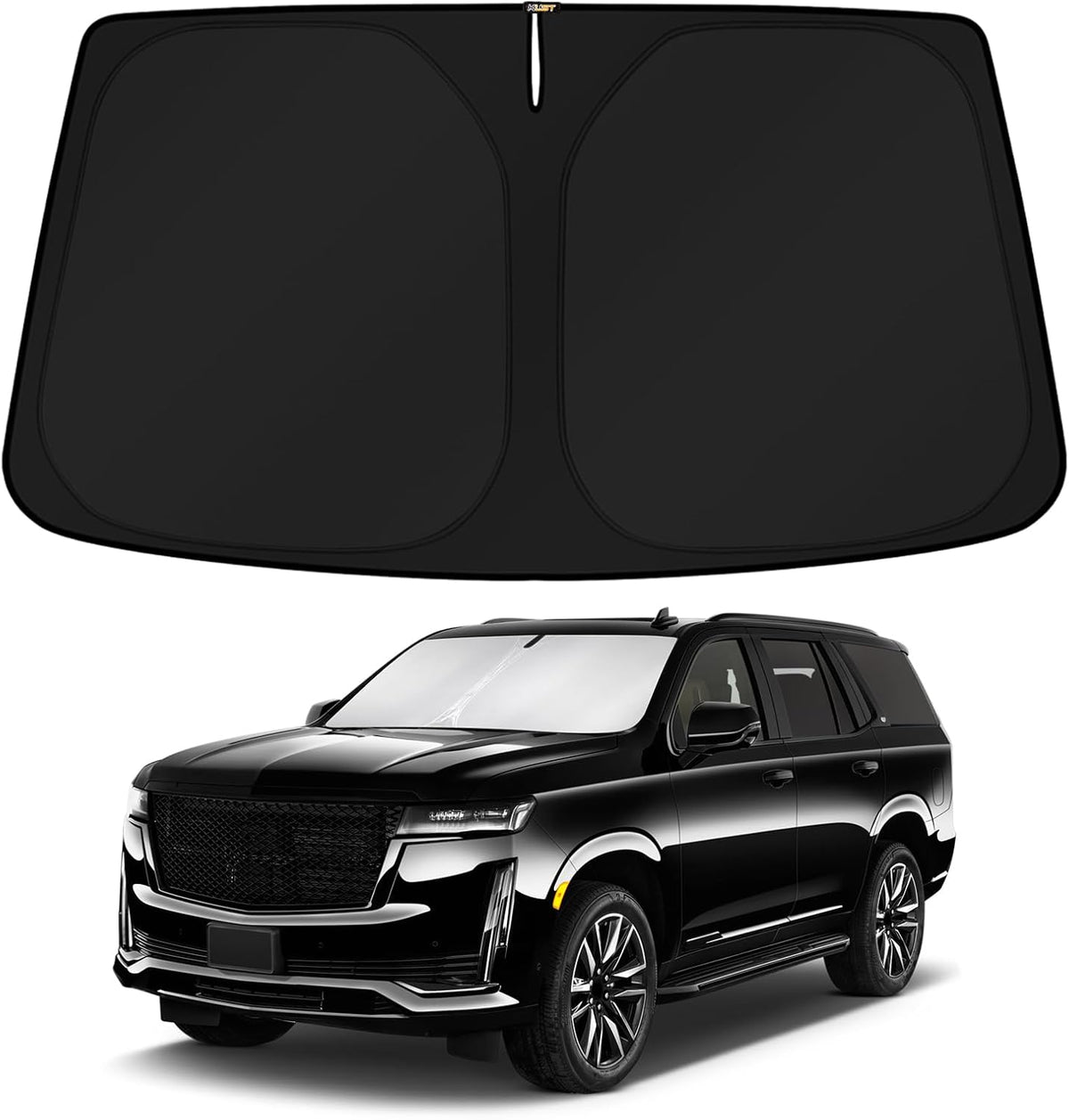 KUST Windshield Sun Shade for 2017-2026 Tesla Model Y/Model 3 Sunshade Accessories (Fit 2025-2026 Model Y Juniper / 2024 Model 3 Highland) Upgraded Foldable Sunshade, Blocks UV Rays Keep Car Cool