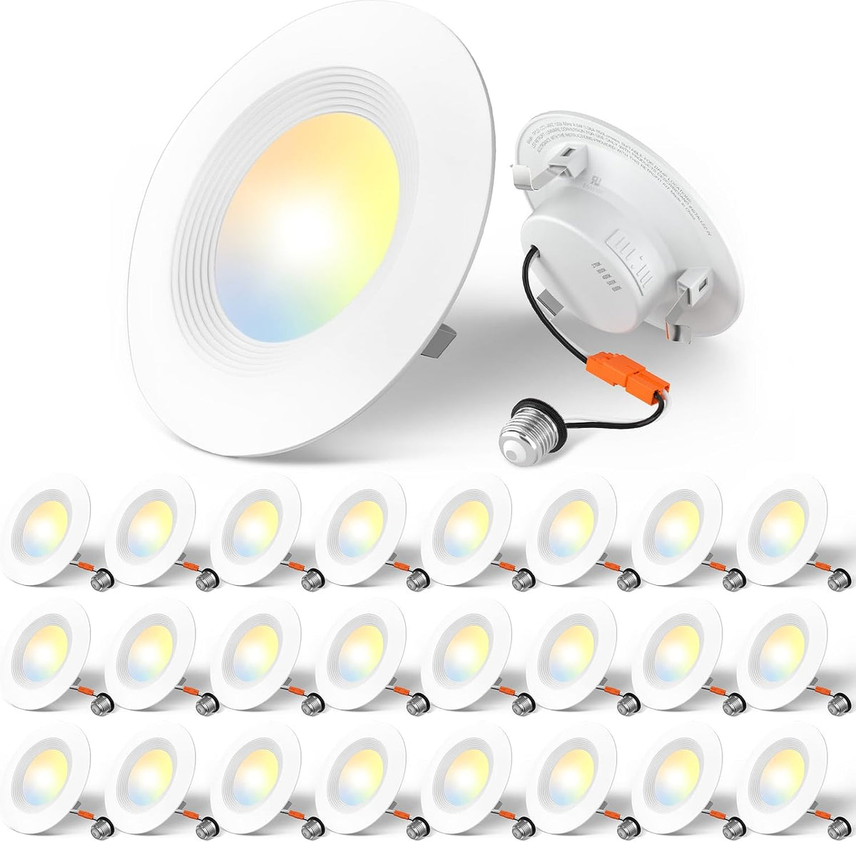 Amico 24 Pack 5/6 inch LED Recessed Lighting, Retrofit Can Lights, White