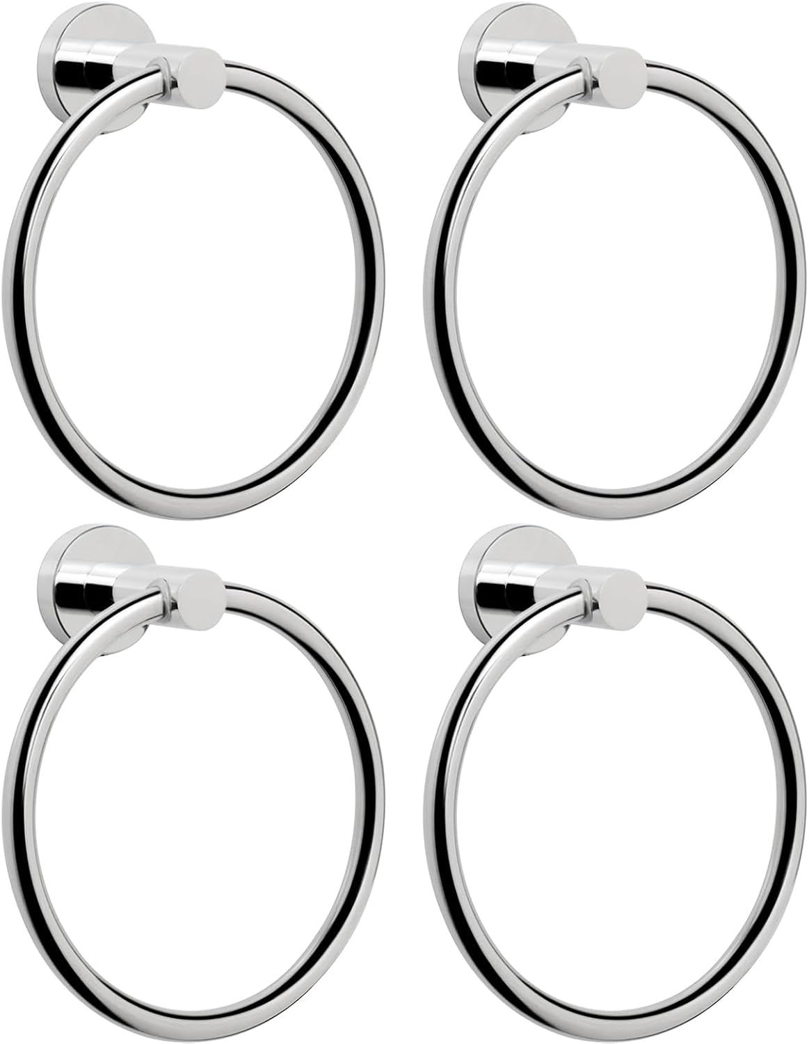 NearMoon Bath Towel Ring, Bathroom Hardware Accessories-Thicken Stainless Steel Hand Towel Holder for Bathroom, Modern Round Towel Hanger Wall Mounted (Brushed Nickel, 1 Pack)