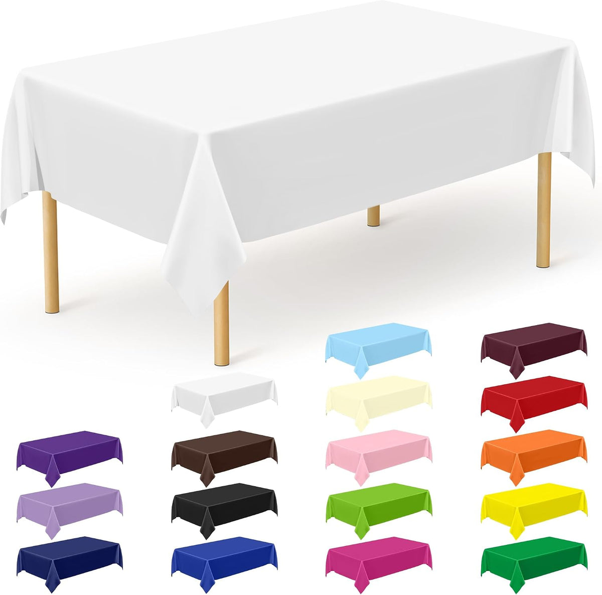 4Pack Black and Gold Tablecloths for Events, 54" x 108" Plastic Table Cloth Disposable for Rectangle Tables, Waterproof Table Cloth Cover for New Years Eve Decorations Holiday Birthday Wedding Dining