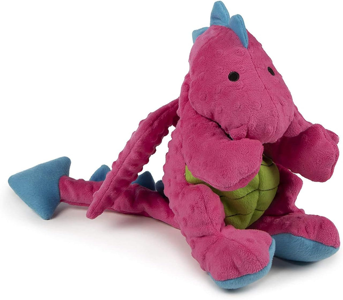 goDog Bubble Plush Dragons Squeaky Dog Toy, Chew Guard Technology - Coral, Large