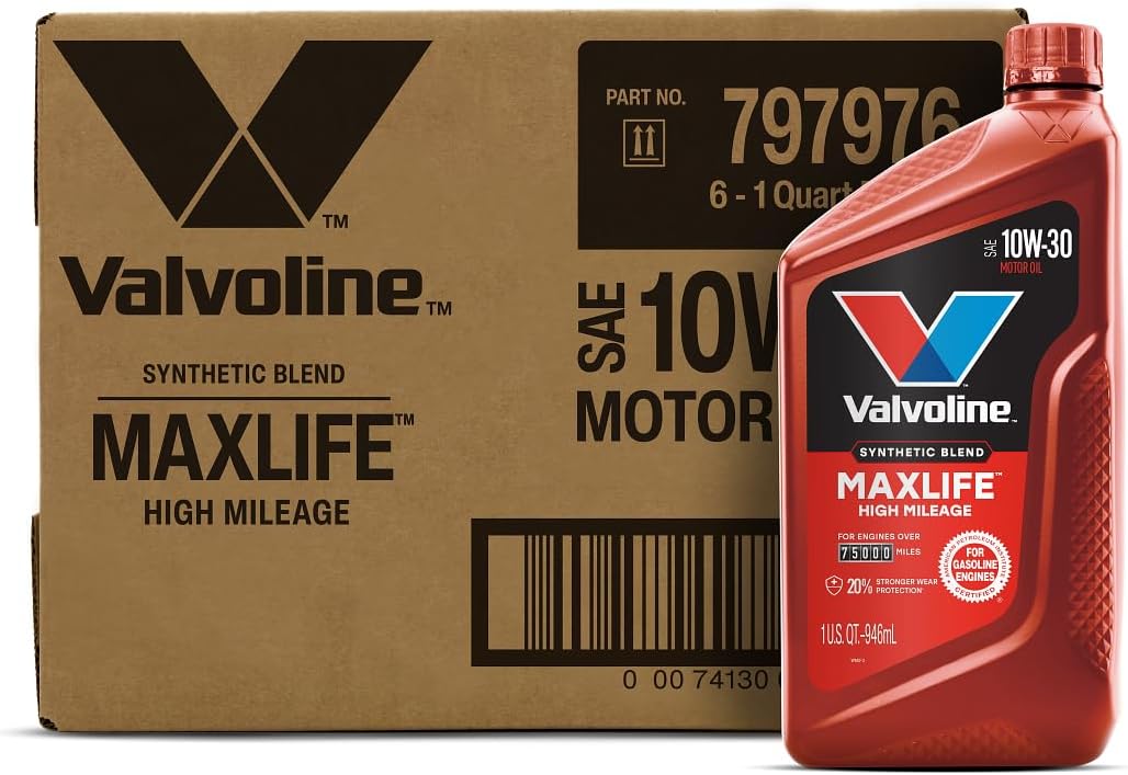 Valvoline High Mileage with MaxLife Technology SAE 10W-40 Synthetic Blend Motor Oil 5 QT