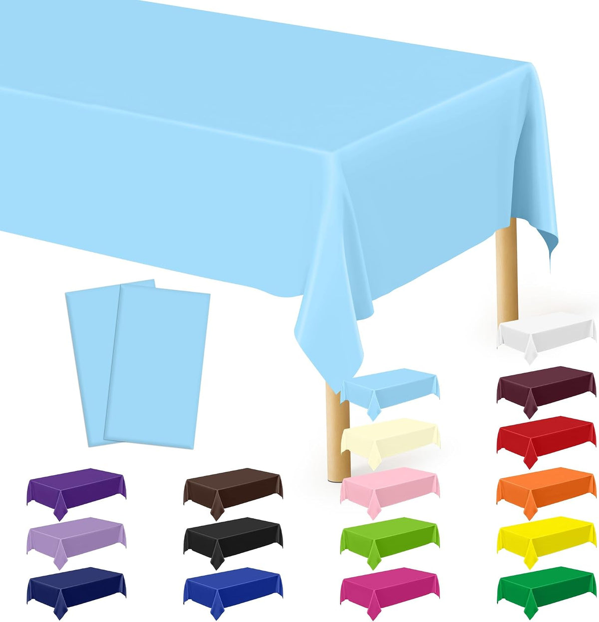 4Pack Black and Gold Tablecloths for Events, 54" x 108" Plastic Table Cloth Disposable for Rectangle Tables, Waterproof Table Cloth Cover for New Years Eve Decorations Holiday Birthday Wedding Dining