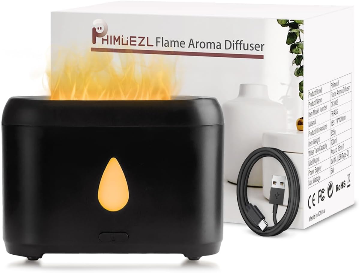 Flame Diffuser for Essential Oils, 200ml Small Oil Diffuser