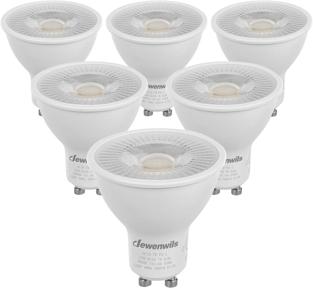 DEWENWILS 10-Pack GU10 LED Bulb Dimmable Replacement for Track Lighting