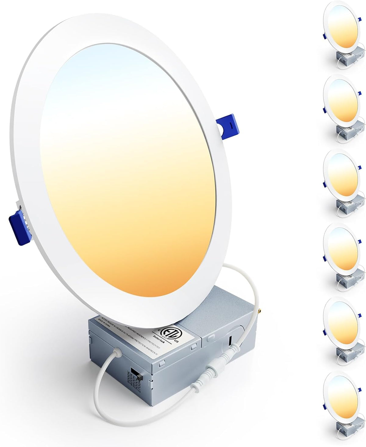 Ensenior 6 Pack 6 Inch LED Recessed Light, 5CCT Dimmable Canless Wafer