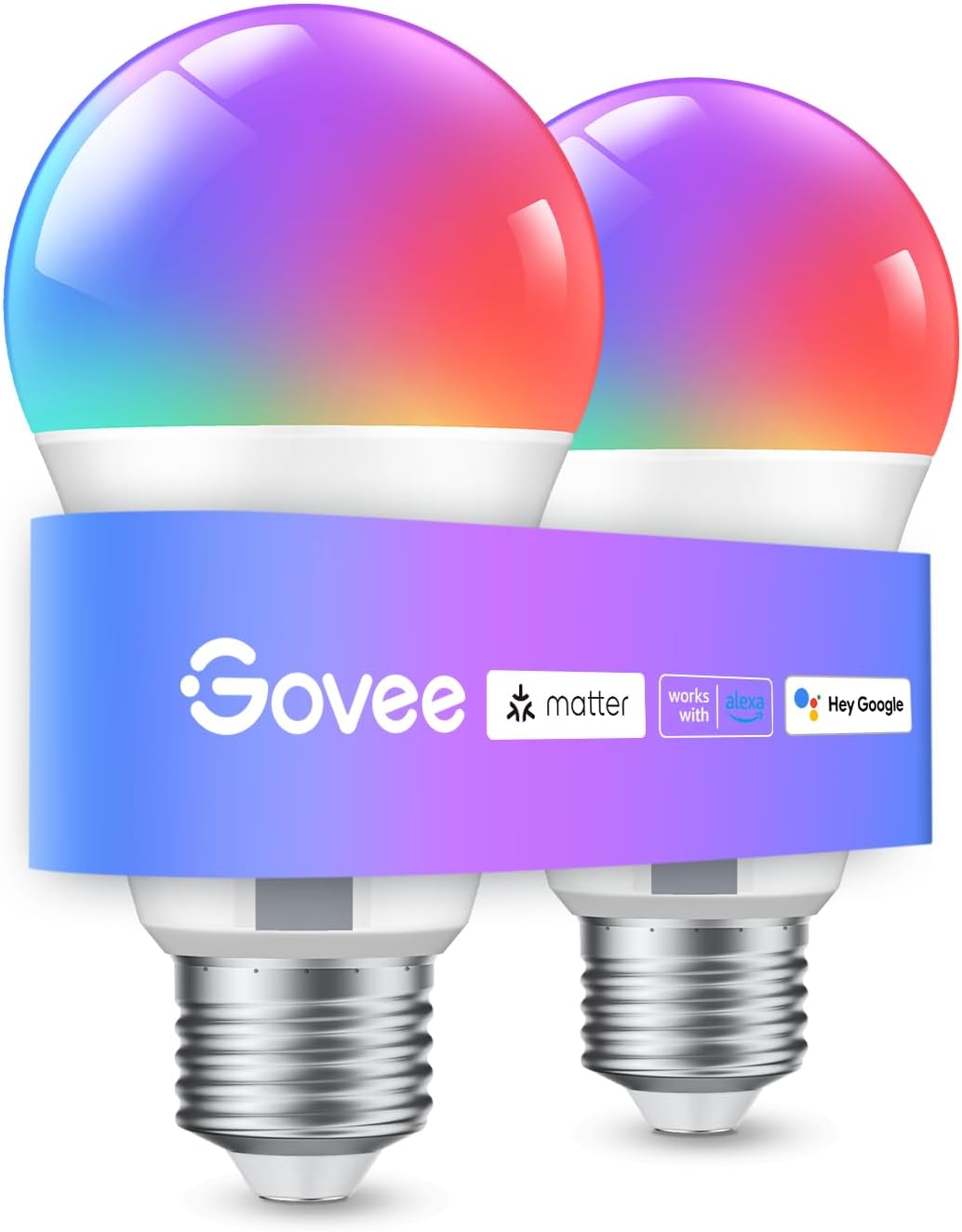 Govee Smart Light Bulbs, A19 Color Changing Light Bulb, 800 LM, E26 Base