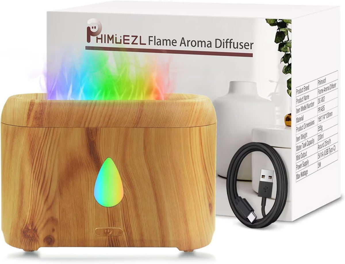 Flame Diffuser for Essential Oils, 200ml Small Oil Diffuser