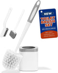 Holaloha Toilet Brush and Holder Set, Space Saving, White, 1 Pack