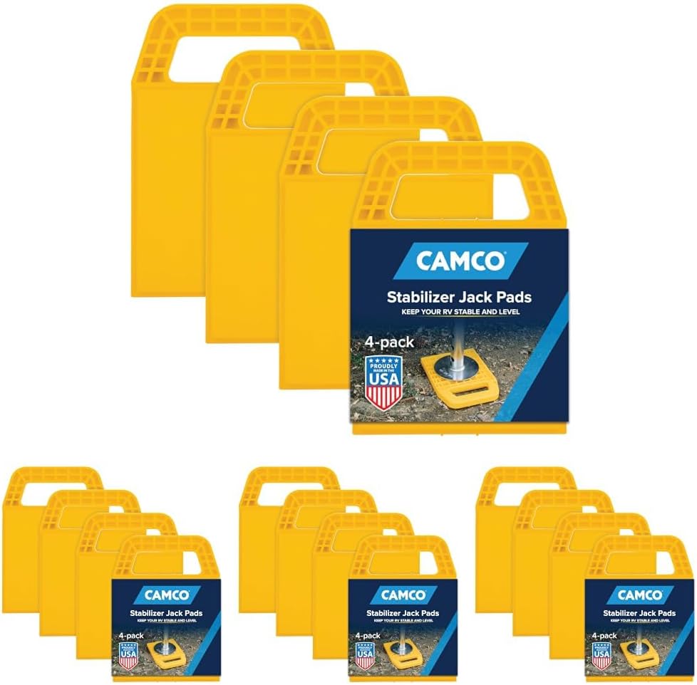 Camco RV Stabilizing Jack Pads - 4-Pack - Made in the USA