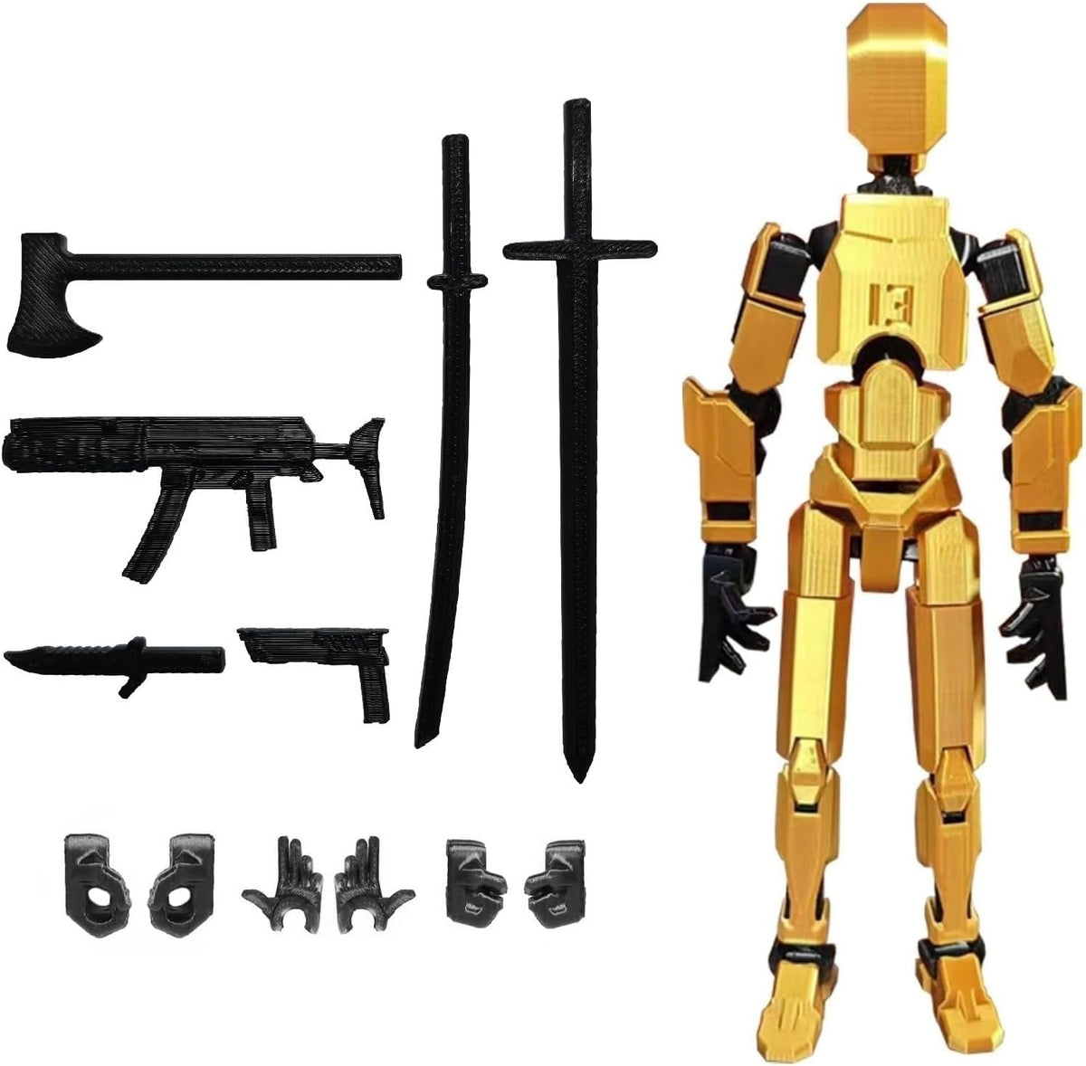 FoxVilla Titan 13 3D Printed Action Figure, Assembled Dummy 13 (Golden)
