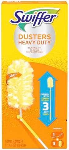 Swiffer 360 Dusters Extender Kit, 3 Unscented Dusters With Extendable handle (Packaging May Vary)
