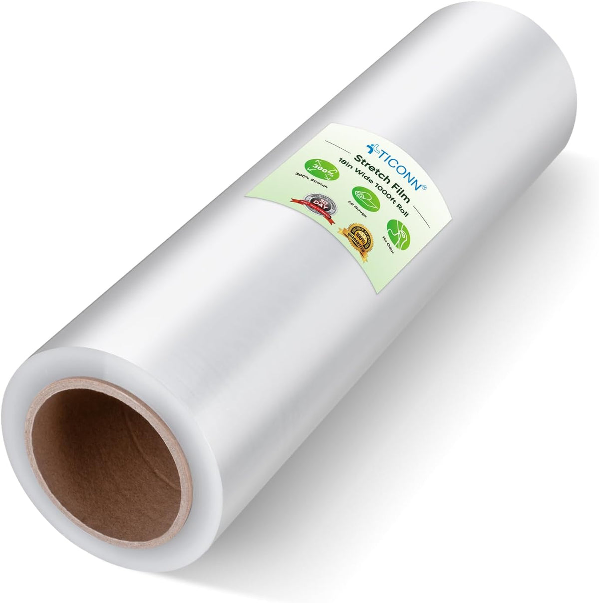 TICONN Stretch Wrap Roll, 15 in x 1000 ft Plastic Wrap for Moving Furniture