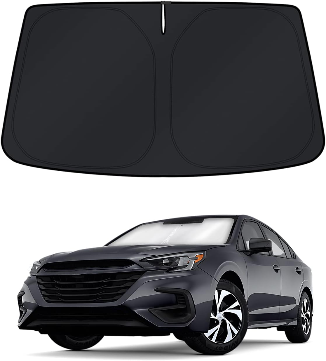 KUST Windshield Sun Shade for 2017-2026 Tesla Model Y/Model 3 Sunshade Accessories (Fit 2025-2026 Model Y Juniper / 2024 Model 3 Highland) Upgraded Foldable Sunshade, Blocks UV Rays Keep Car Cool