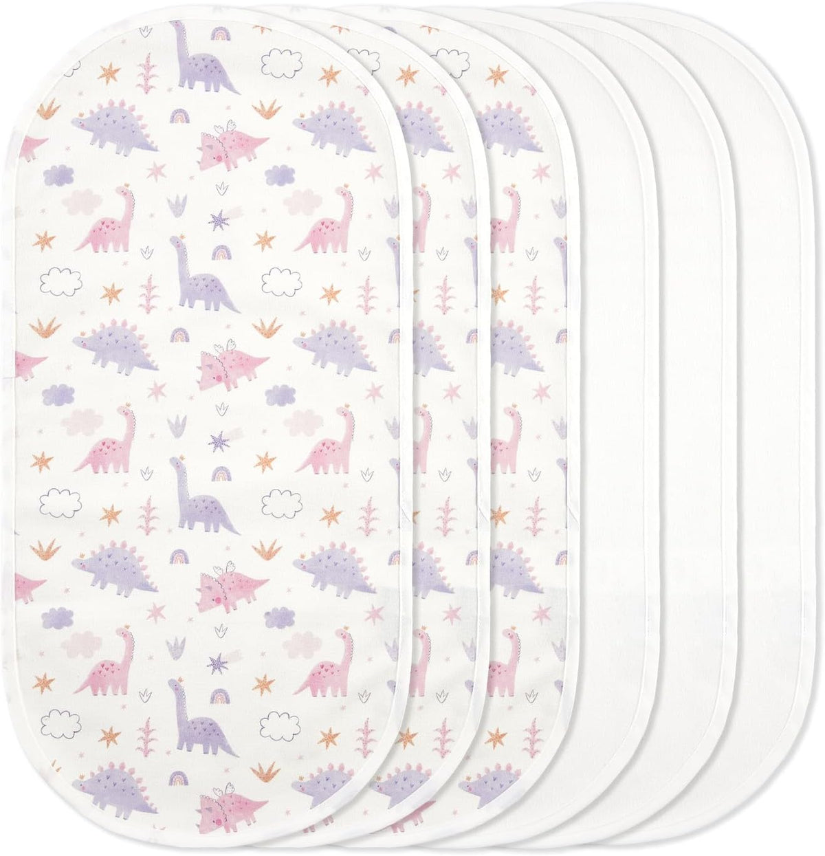 TILLYOU Waterproof Changing Pad Liners 6 Pack, 100% Cotton Reusable Cloth Diaper Liners, White