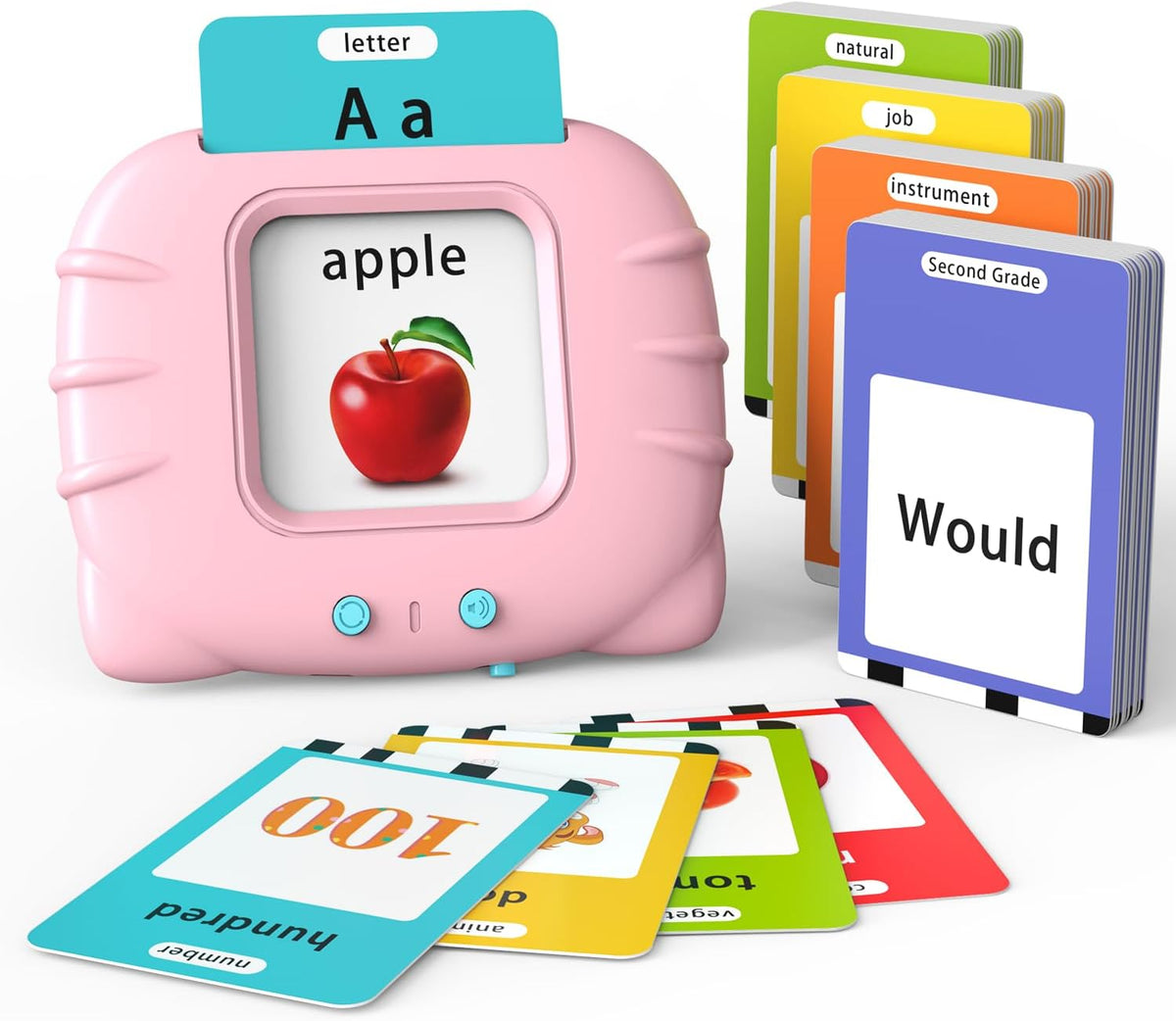 Lapare Audible Learning Toy with Music for Toddler Age 1 2 3 4 5, 520 Sight Words Flash Cards Kindergarten Toy for Boys to Learn Alphabet Number Color Shapes and More