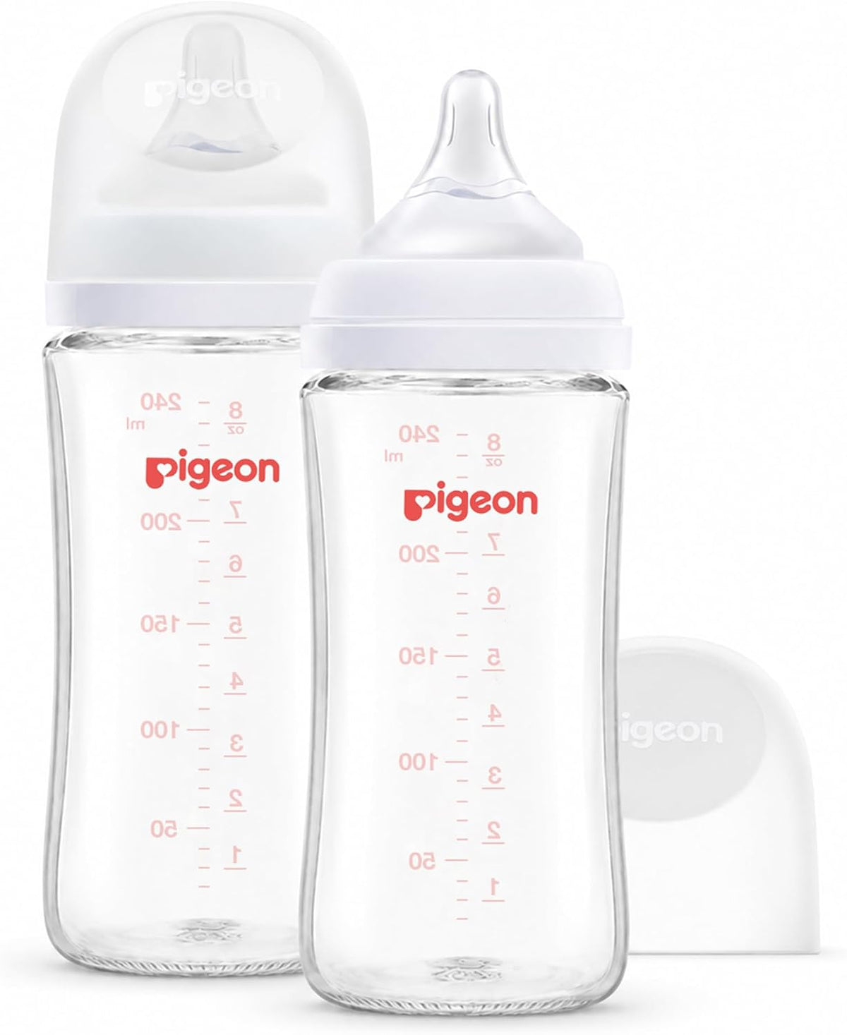 Pigeon Glass Baby Bottles Wide Neck, 5.4 Oz, Pack of 2