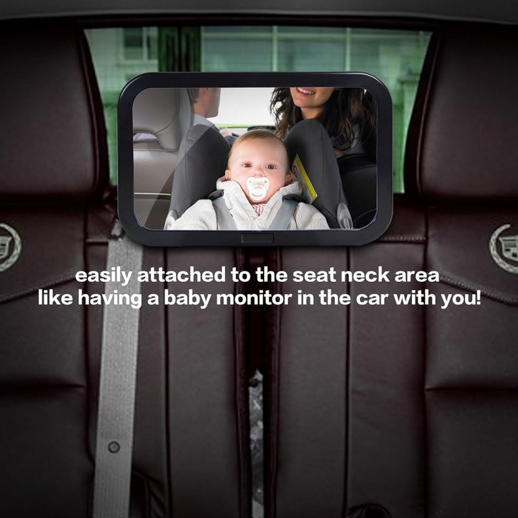 Shynerk Baby Car Mirror, Rear Facing Car Seat Mirror Safety for Infant Newborn, Baby Mirror with Wide Rearview & 360° Rotation, Shatterproof & Easy Assembled Crash Tested