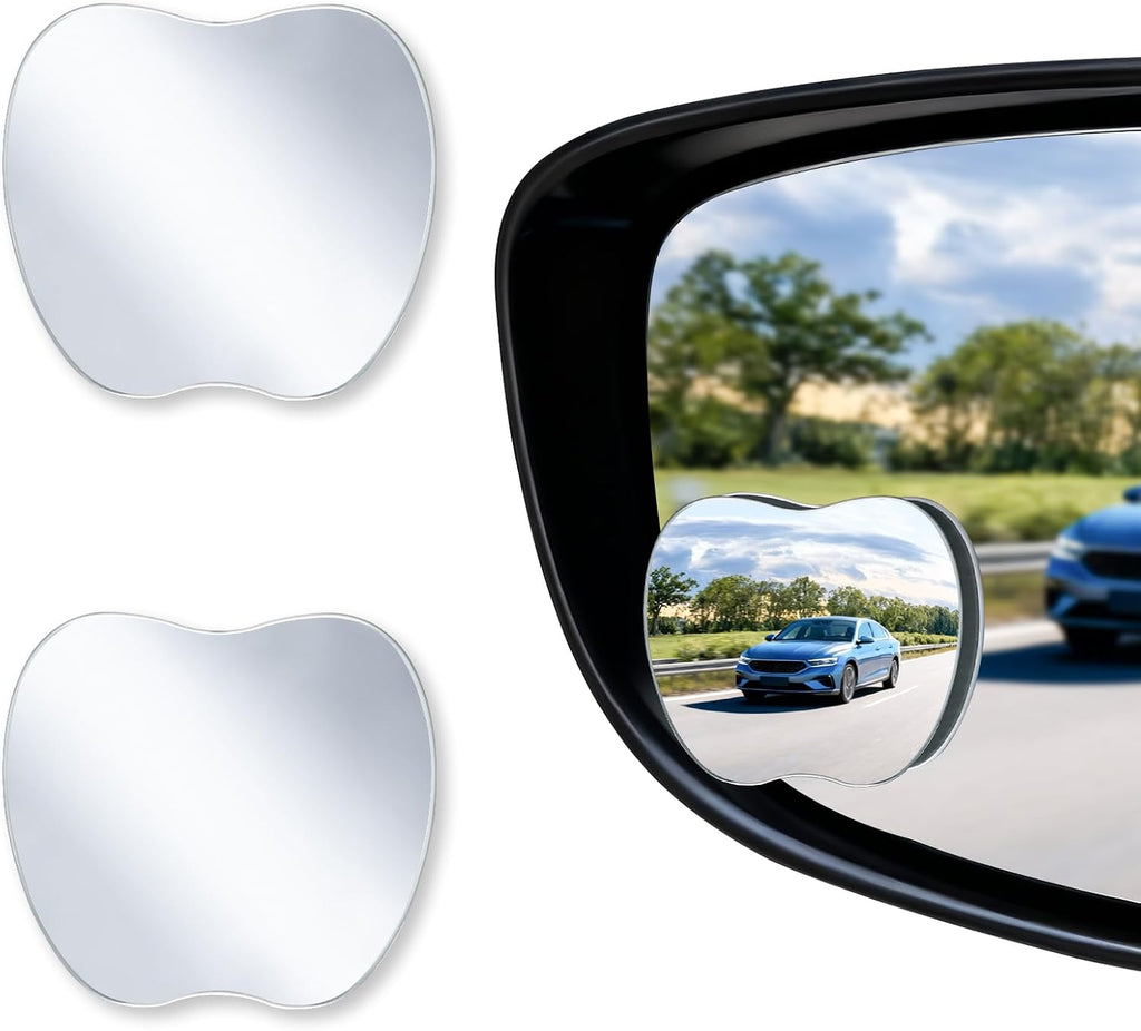 LivTee Blind Spot Mirrors, Heart Shaped HD Glass Frameless Convex Rear View Mirrors, Wide Angle Adjustable Stick for Side Mirror, Automotive Exterior Accessories for Car, SUV & Trucks, Pack of 2