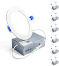 Ensenior 6 Pack 6 Inch LED Recessed Light, 5CCT Dimmable Canless Wafer