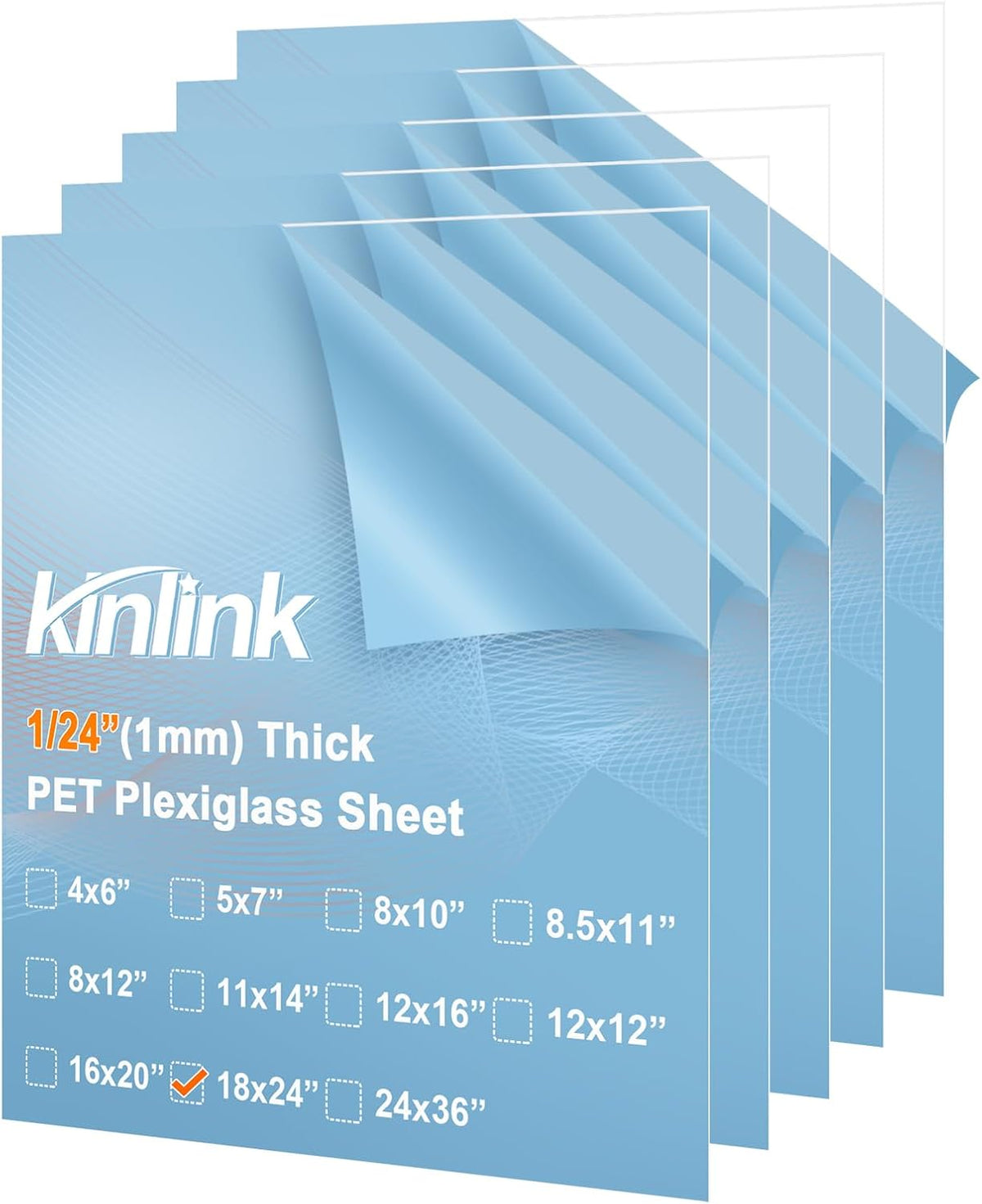 KINLINK 24x36 Plexiglass Sheets 1/8 inch Thick, 3mm Clear PET Plastic Sheet for DIY Project, Craft, Table top, Picture Frame, Acrylic Sign and Wedding Invitation 2 Pack