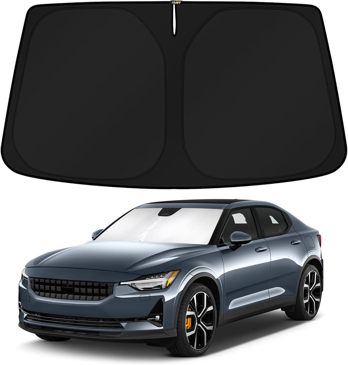 KUST Windshield Sun Shade for 2017-2026 Tesla Model Y/Model 3 Sunshade Accessories (Fit 2025-2026 Model Y Juniper / 2024 Model 3 Highland) Upgraded Foldable Sunshade, Blocks UV Rays Keep Car Cool