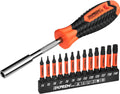 Torx Bit Set with 1/4 inch Magnetic Bit Driver,TEKPREM 12-Piece Security Torx Screwdriver Bit Set with 1 inch T5 T6 T7 T8 T9 T10 T15 T20 T25 T27 T30 T40 Tamper Resistant