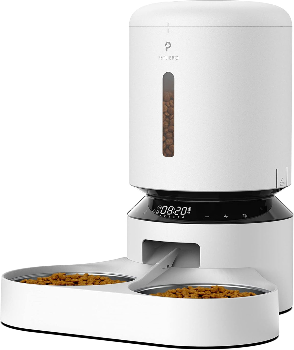 PETLIBRO Automatic Cat Feeder for 2 Cats, 5G&2.4G WiFi Pet Feeders, 5L Programmable Cat Food Dispenser with Airtight Lock-Fresh Technology, Dual Stainless Steel Bowls, Low Food Sensor