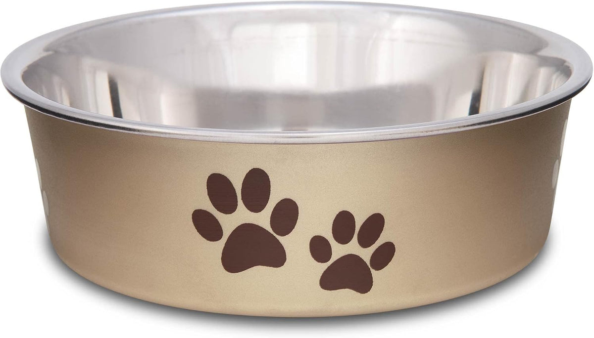 Loving Pets Bella Dog Bowls- Stainless Steel Dog & Cat Bowls - Spill Proof Dog Food Bowl, Cat Bowl, Puppy Essentials & Pet Supplies Great for Home & Travel (Medium 20-35 lbs, Blueberry)