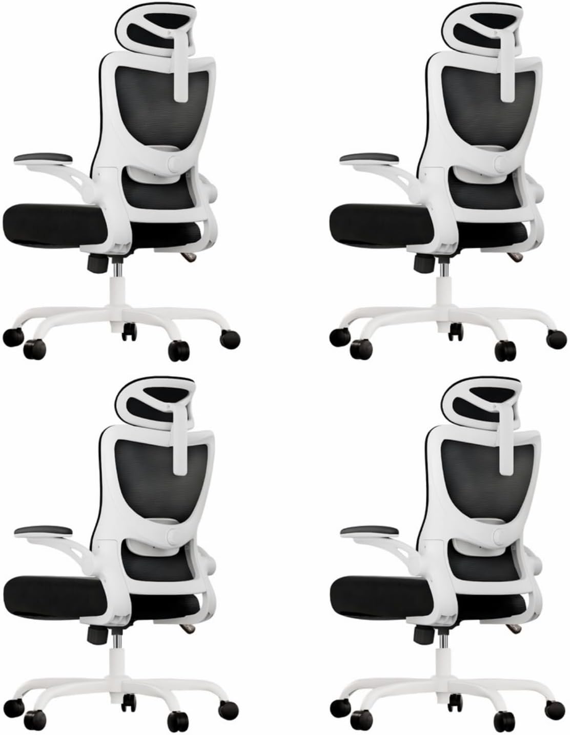 Marsail Ergonomic Office Chair: Office Desk Chair with High Back Mesh and Adjustable Lumbar Support Rolling Work Swivel Task Chairs with Wheel 3D Armrests and Headrest