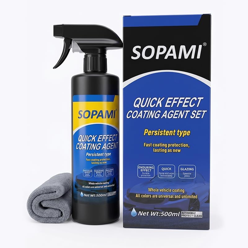 Sopami nano Ceramic Paint Sealant, Ceramic Coating for Cars Maximum Gloss & Shine ceramic wax, car coating spray Extremely Hydrophobic Ceramic Spray Coating, RVs, Motorcycles, Boats, and ATVs