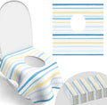 30 Pack Toilet Seat Covers Disposable, Individually Wrapped for Travel, Large Waterproof Potty Covers for Kids and Adults,Toddler Potty Training for Public Restroom, Airplane, Trip - Rainbow