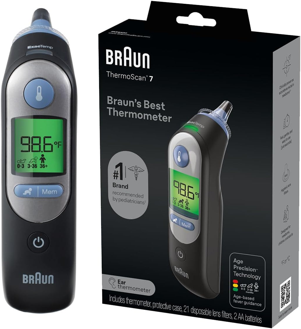 Braun ThermoScan 7 Digital Ear Thermometer for Adults, Babies & Infants