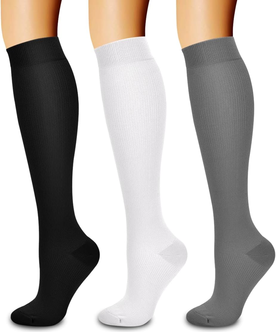 3 Pack Medical Compression Sock-Compression Sock For Women and Men Circulation -Best for Running,Nursing,Athletic Sports