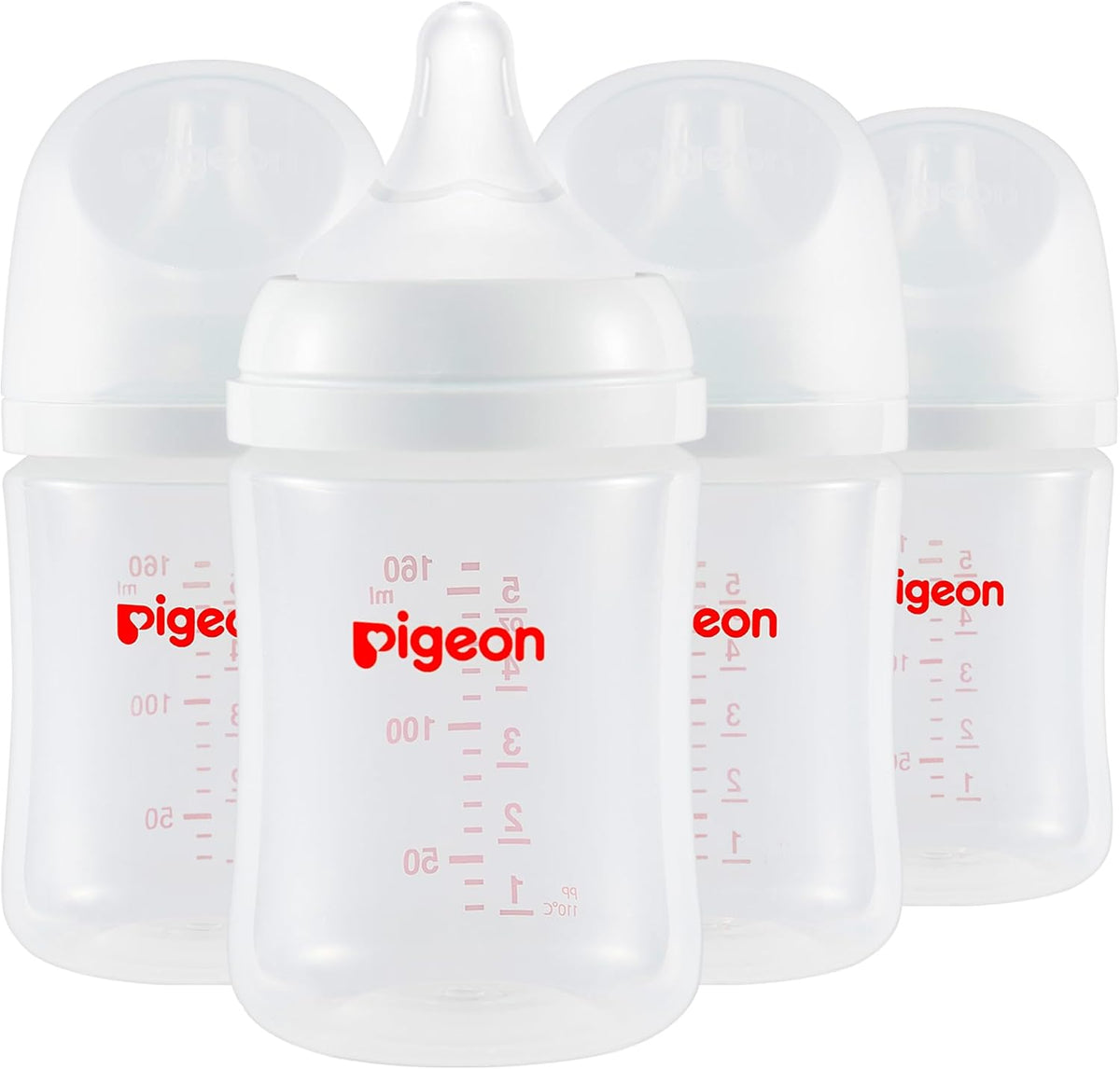 Pigeon PP Wide Neck Anti-Colic Nursing Bottle, 8.1 oz, 4-Pack