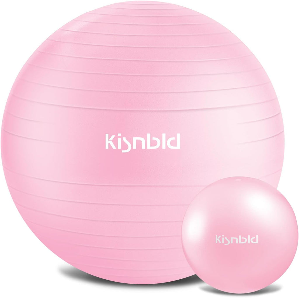 kisnbld Exercise Ball, Extra Thick Yoga Ball for Home Workout & Stability