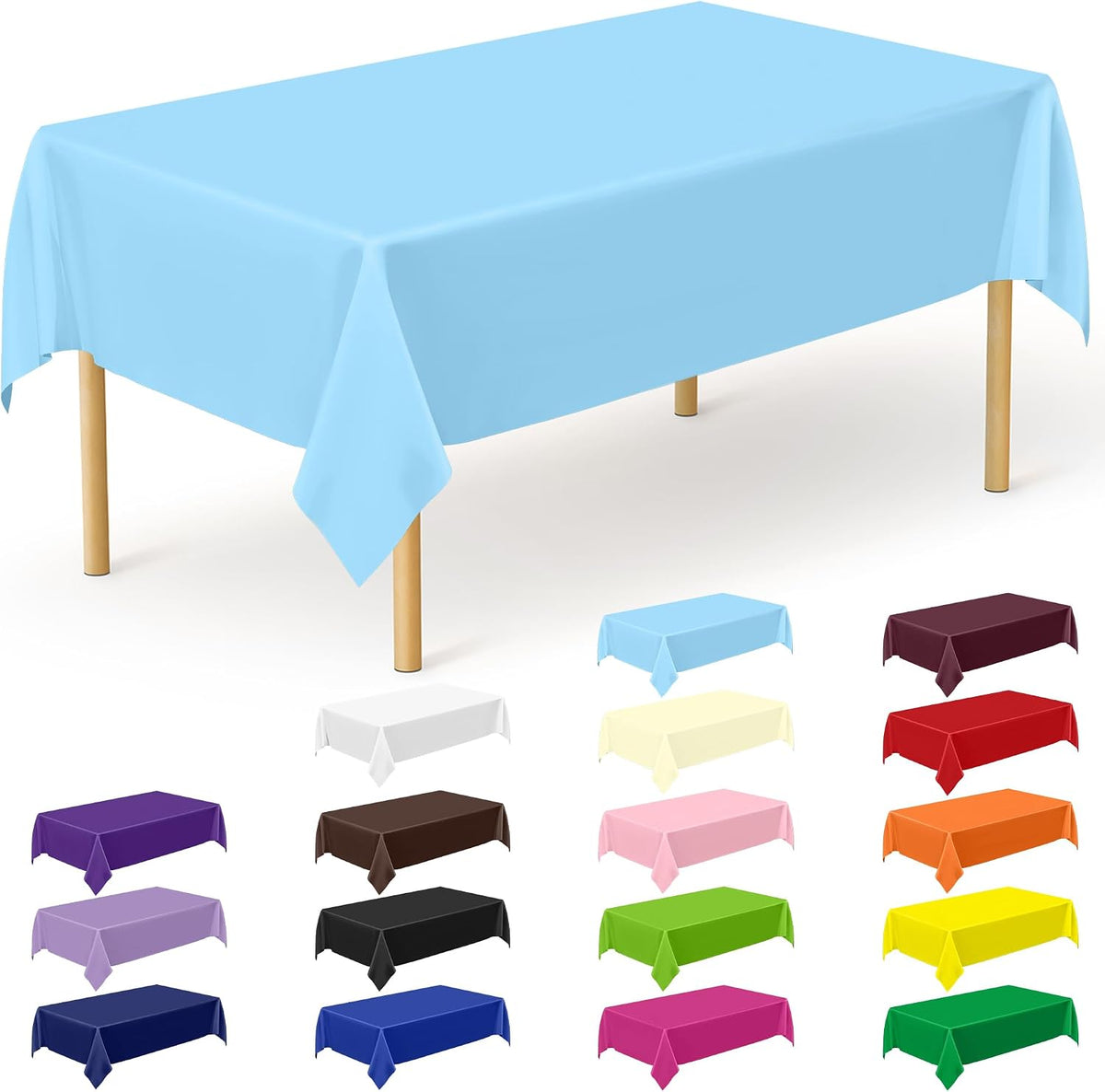4Pack Black and Gold Tablecloths for Events, 54" x 108" Plastic Table Cloth Disposable for Rectangle Tables, Waterproof Table Cloth Cover for New Years Eve Decorations Holiday Birthday Wedding Dining