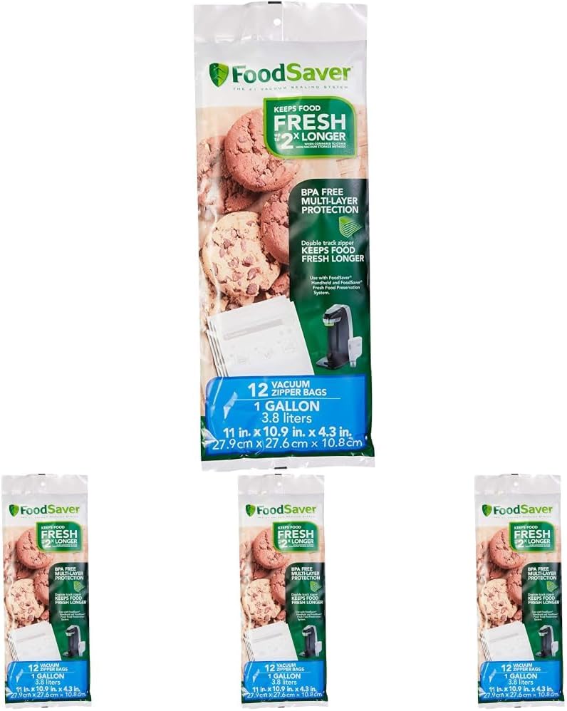 FoodSaver 1-Quart BPA-Free Multilayer Construction Vacuum Zipper Bags